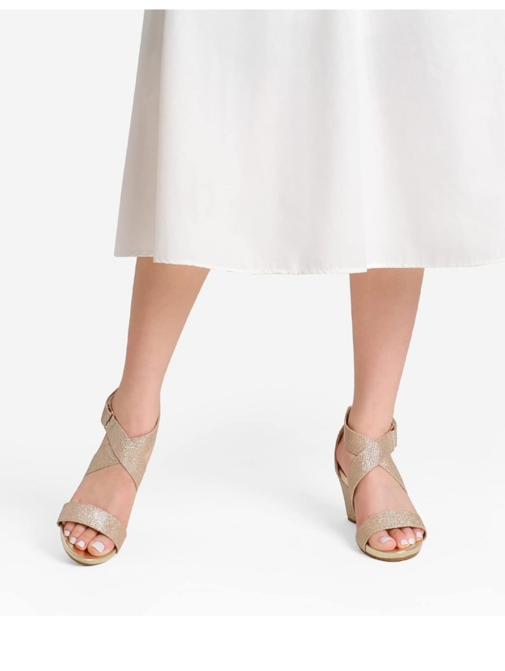 Dream Pairs Gold Glitter Strappy Sandals